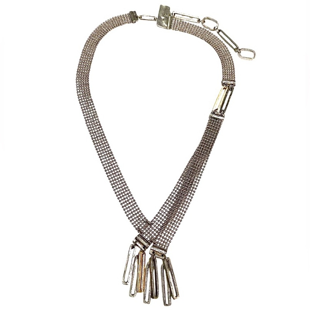 Anne Marie Chagnon Modern Mixed Metal Mesh Necklace